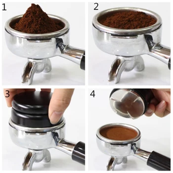 

Espresso Coffee Tamper 58mm with Three Angled Slopes Distributor Tool for Macaron Coffee Leveler for Portafilter Non-slip Thread