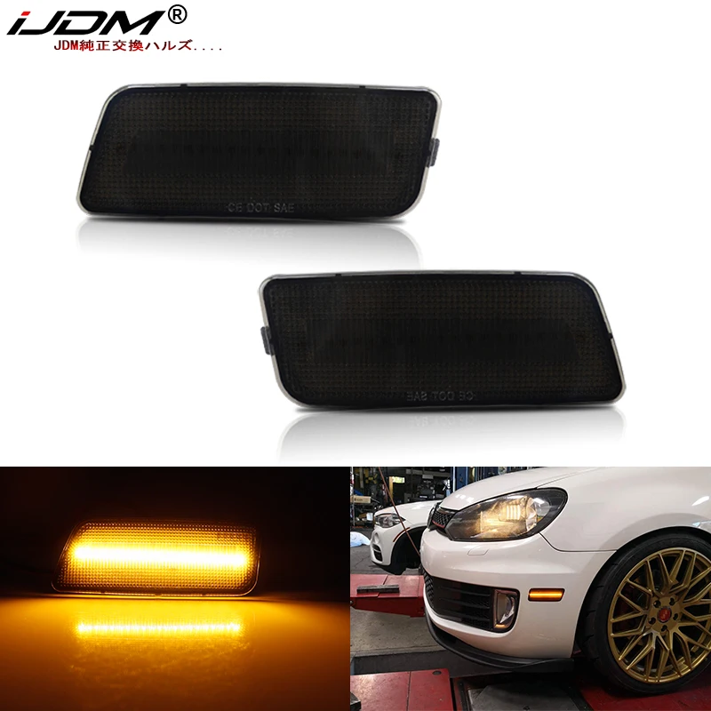 for VW MK6 GTI 2010-2014 Black Front Left Side Marker Turn Signal Light Lamp