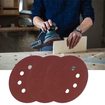 

30pcs 5inch 125mm 800-2000 Grit Abrasive Sanding Discs Flocking Round Sandpaper Automobiles Boats And Other Metal