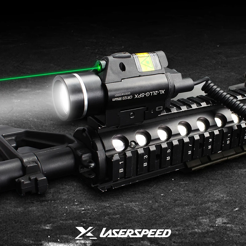 Оружейный светильник Laserspeed 400 люмен с 532 нм зеленым лазером для страйкбола, пневматическое оружие, винтовка, пистолет, тактическое оружие, светодиодный светильник для охоты