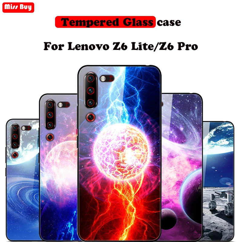Для lenovo Z6 Lite чехол из закаленного стекла для Pro Чехол звездное небо звезда принт