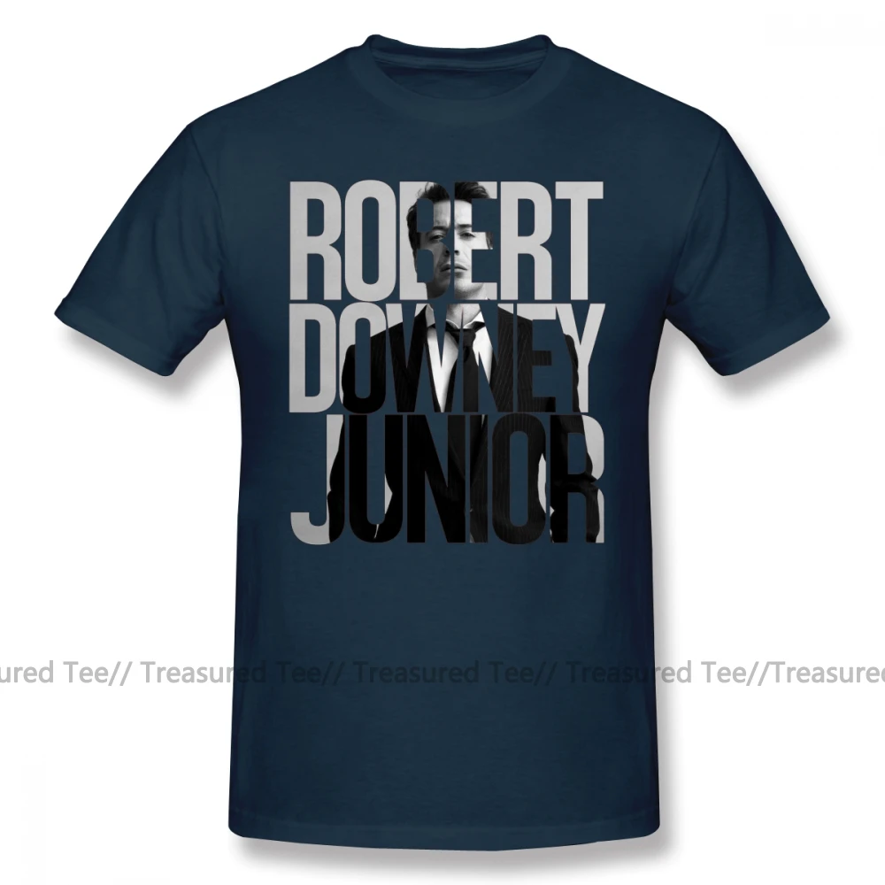 Футболка с надписью Robert Downey Jr, футболка с принтом, 6xl, забавная уличная футболка с коротким рукавом, 100 хлопок, Мужская футболка - Цвет: Navy Blue