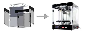 

3D printer shell FOR F1-B-V2-NANO material aluminum plate +transparent acrylic CNC processing DIY assembly