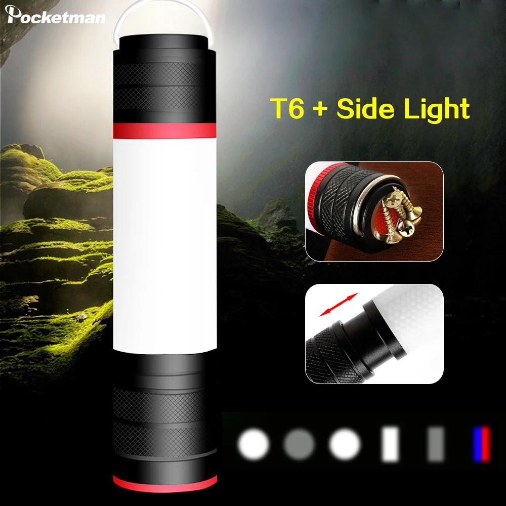 LED Camping Light 6 Modes Waterproof Camping Lantern Work Light Tent Magnetic Tail Flashlight Torch Emergency