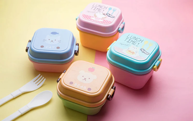 Мультяшный стиль детское питание посуда Ланч портативный ящик для хранения детского питания детская Bento безопасная еда для пикника Посуда для малышей