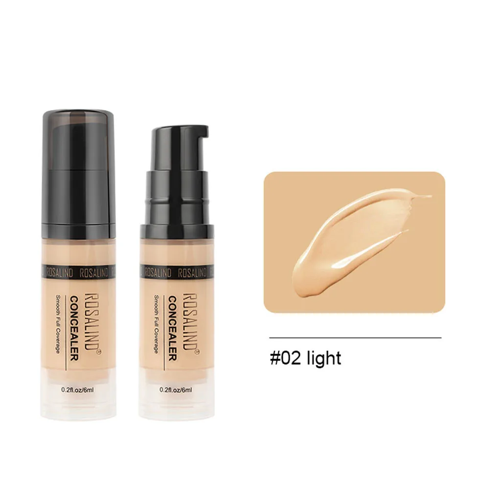 B OUTTOP 6 ML Liquid Foundation Matte Oil Control Block Defect Concealer Liquid Face Eye Natrual Liquid Puff Shade Makeup Set - Цвет: B