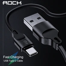ROCK type C USB кабель для samsung S10 S9 type-C USB кабель для передачи данных USB C Быстрая зарядка для huawei P30 Xiaomi USB-C провод зарядного устройства