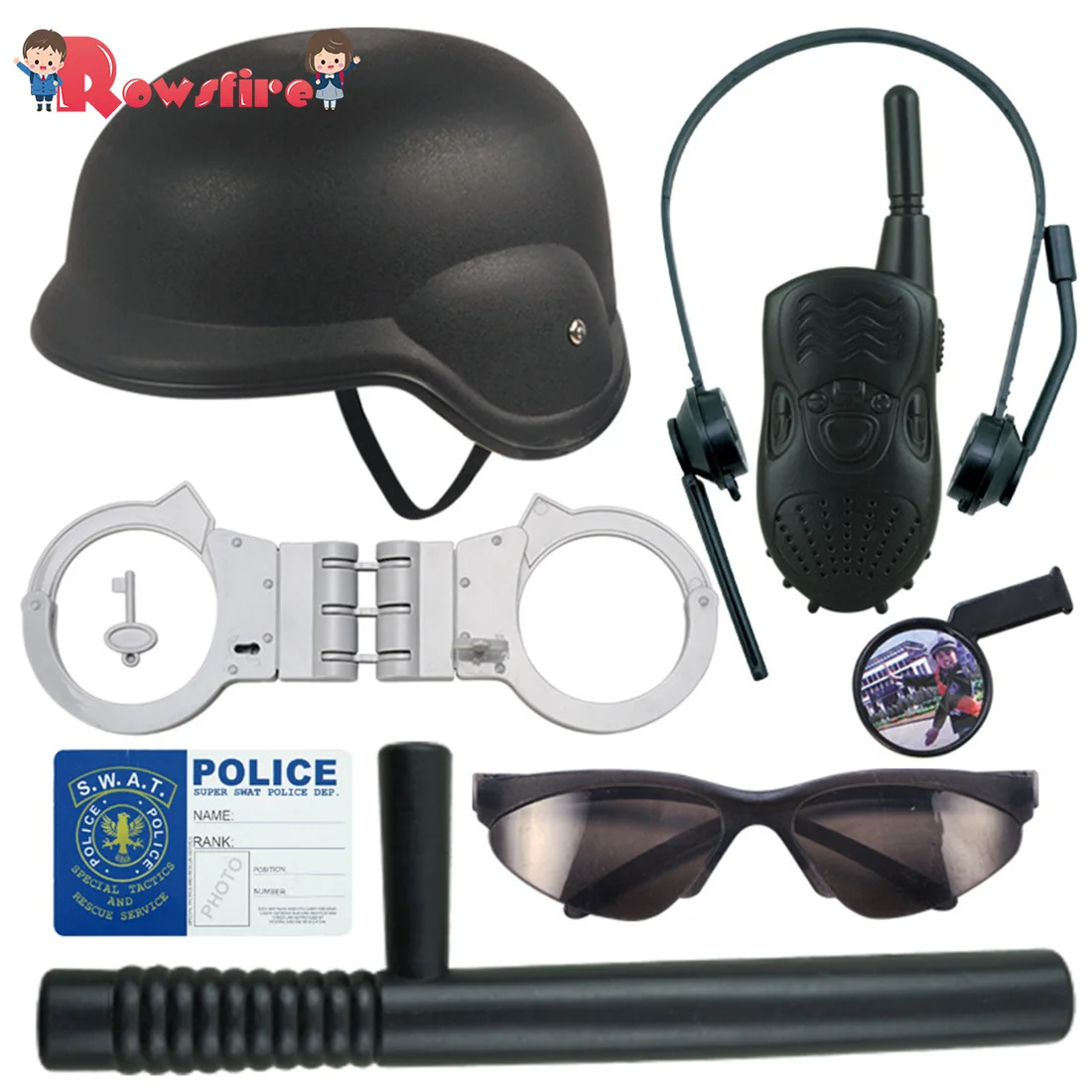 

8Pcs Children Role Play Police Kit Cop Dress-up Playset