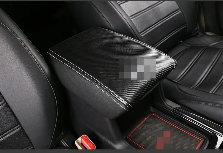 Для для Honda CRV Accessories аксессуары Автомобильная центральная консоль подлокотник крышка коробки DIY микрофибра кожаный защитный коврик - Название цвета: Carbon fiber