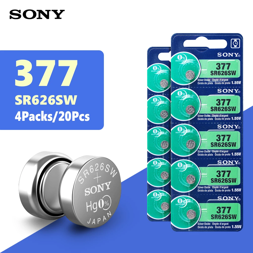 

20Pcs FOR SONY 1.55V AG4 377A 377 LR66 LR626 SR626SW SR66 AG4 AG 4 Button Batteries For Watch Toys Remote Cell Coin Battery