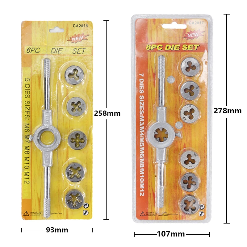 Набор гаечных ключей M3 M4 M5 M6 M7 M8 M10 M12 6 шт./8 шт.|tap and die set|tap dieset |