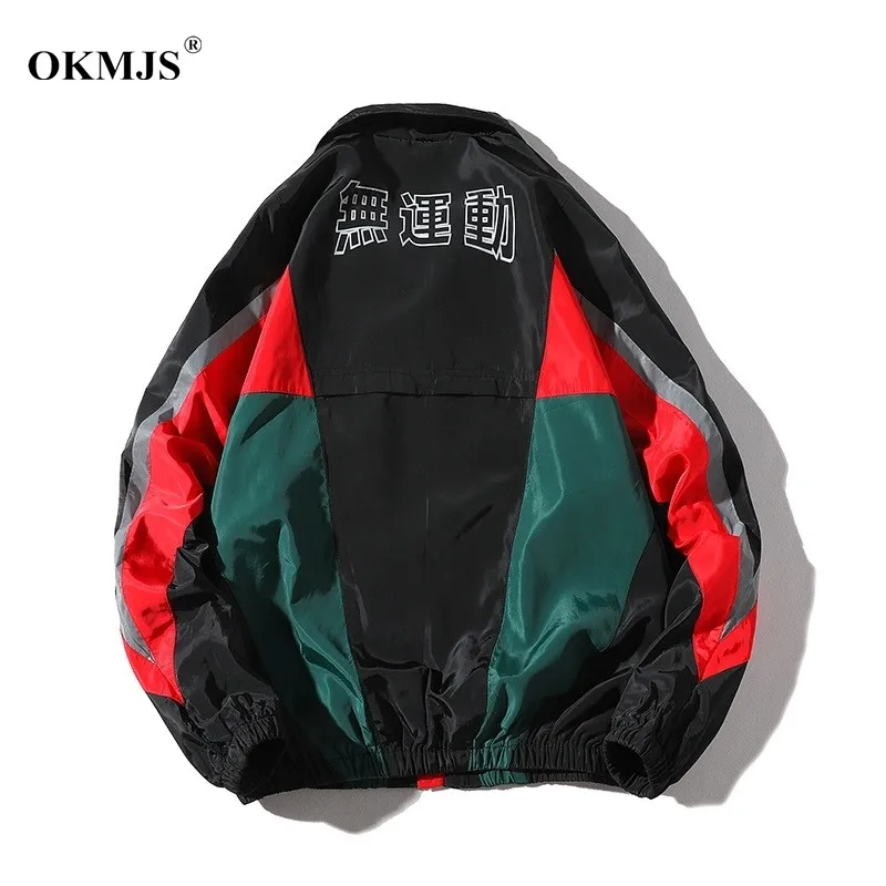 

Jacket men Japanese Loose Patchwork Jackets Mens Hip Hop Windbreaker Coat Couple Baseball Jacket jaqueta masculino Plus Size 4XL
