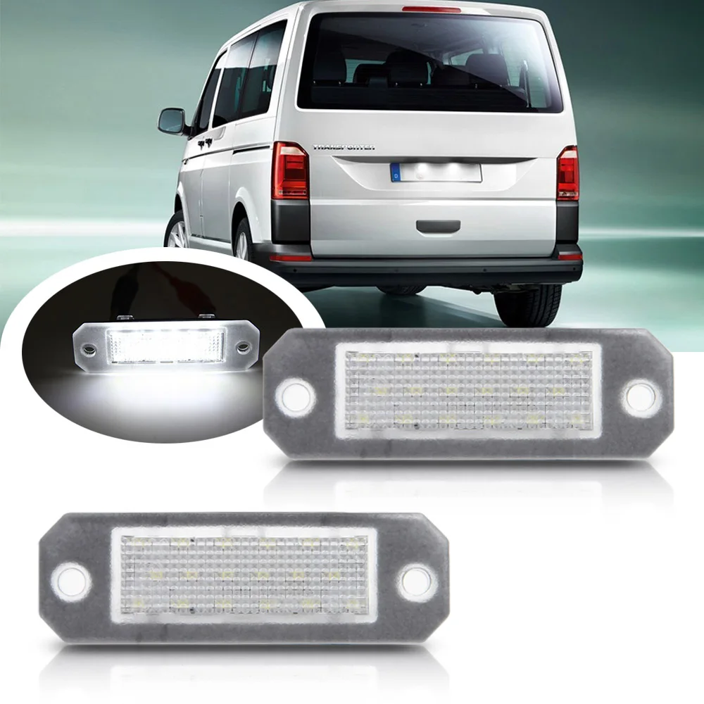 2pcs LED License Number Plate Lights For VW Van Transporter 2003 2017