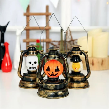 

Halloween Pumpkin Decorations Ghost Pumpkin Lantern Portable Kerosene Lamp Night Light for Kids _WK