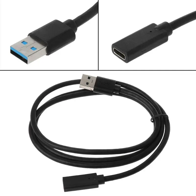 USB 3,0 папа к type C Женский Кабель-адаптер для USB C зарядки и синхронизации данных 1 м