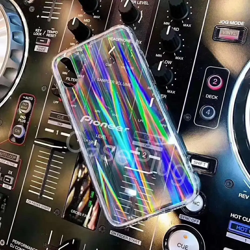 Блестящий градиентный Прозрачный лазерный чехол для iPhone 12 11 Pro XS Max Xr прозрачный