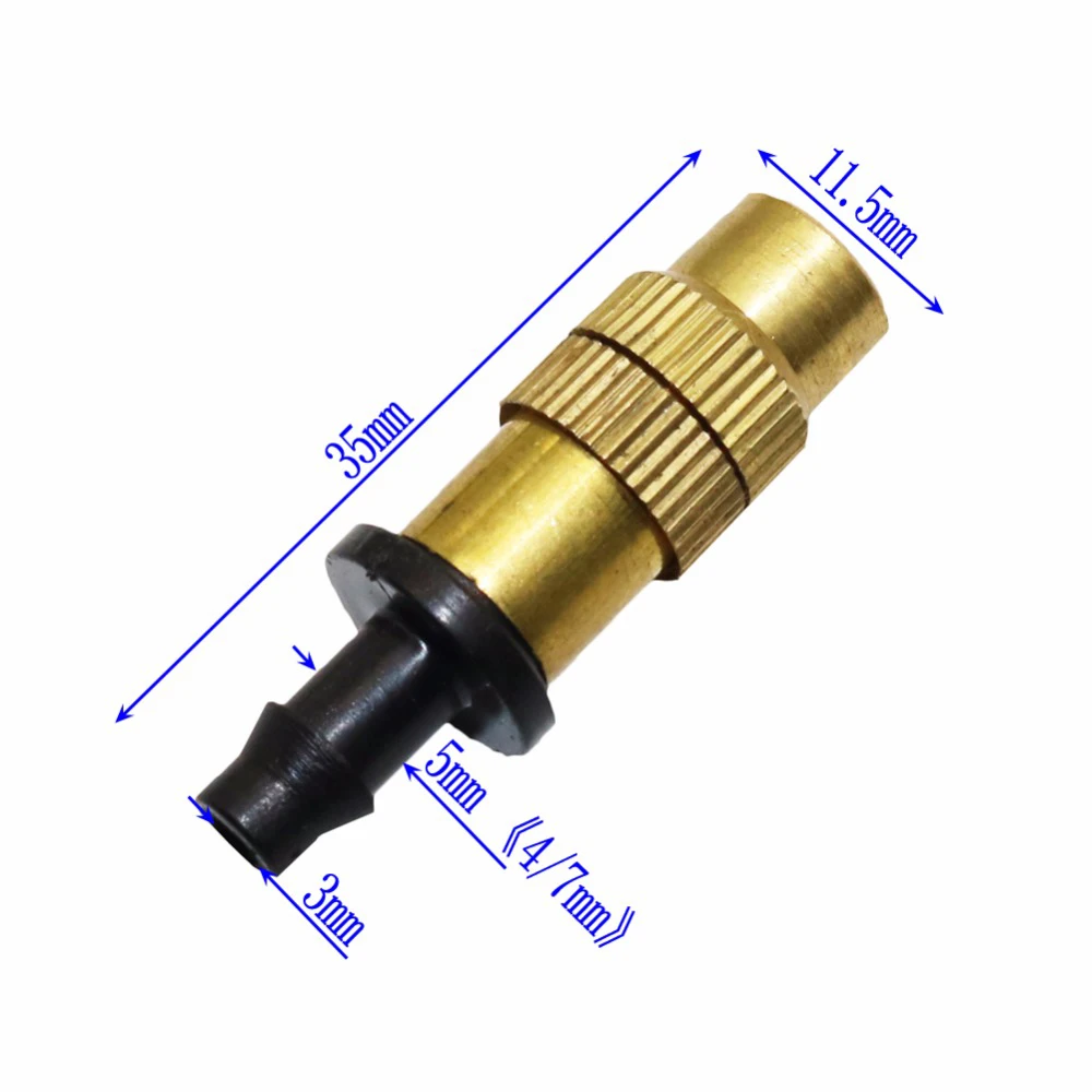 10 шт. Медь на случай запотевания стекол можно использовать туман сопла охлаждения мелкодисперсные спреи для 4/7 мм шланг Полив сада сельскохозяйственные распылительные спринклеры