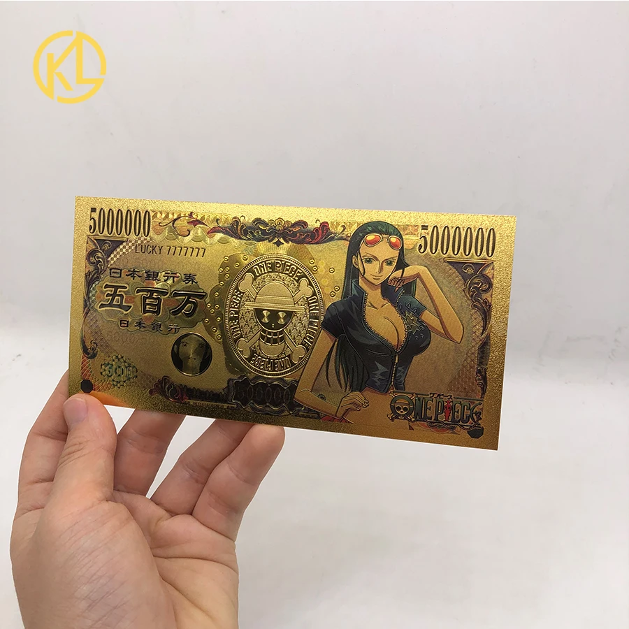 Mas Tipos De Anime Japones One Piece Monkey D Luffy Sanji Nico Robin Nami Billete De Oro Lucky Billete Para Coleccion Billetes De Oro Aliexpress