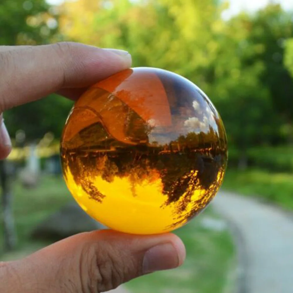 Amber Asian Rare Natural Quartz Magic Crystal Healing Ball