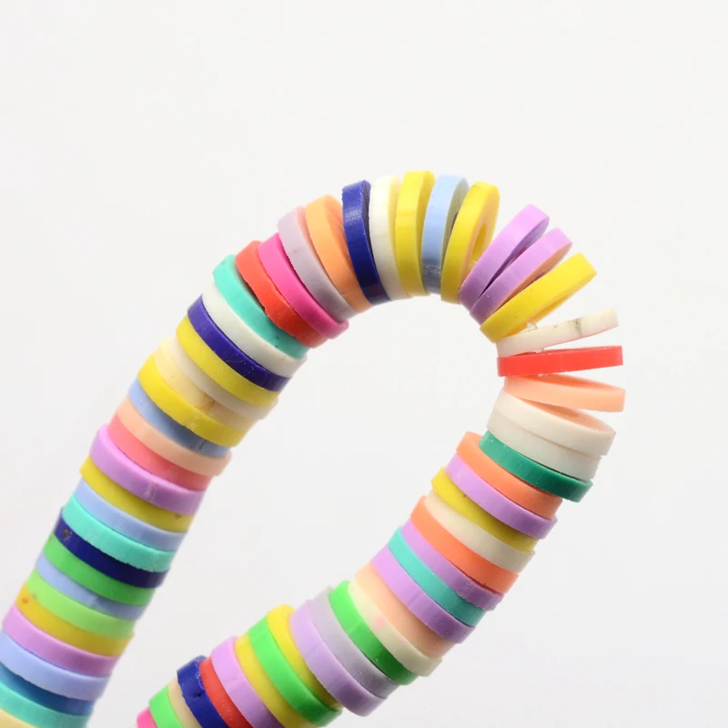 

380~400pcs/strand Round 6mm Clay Loose Boho African Disc Beads Flatback Charms Spaces For Jewelry Making Findings Accessories