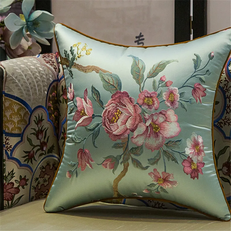 free shipping classical chinese style flowers throw Pillow with inner 45x45cm embroidery cushion pillow chair decorative | Дом и сад