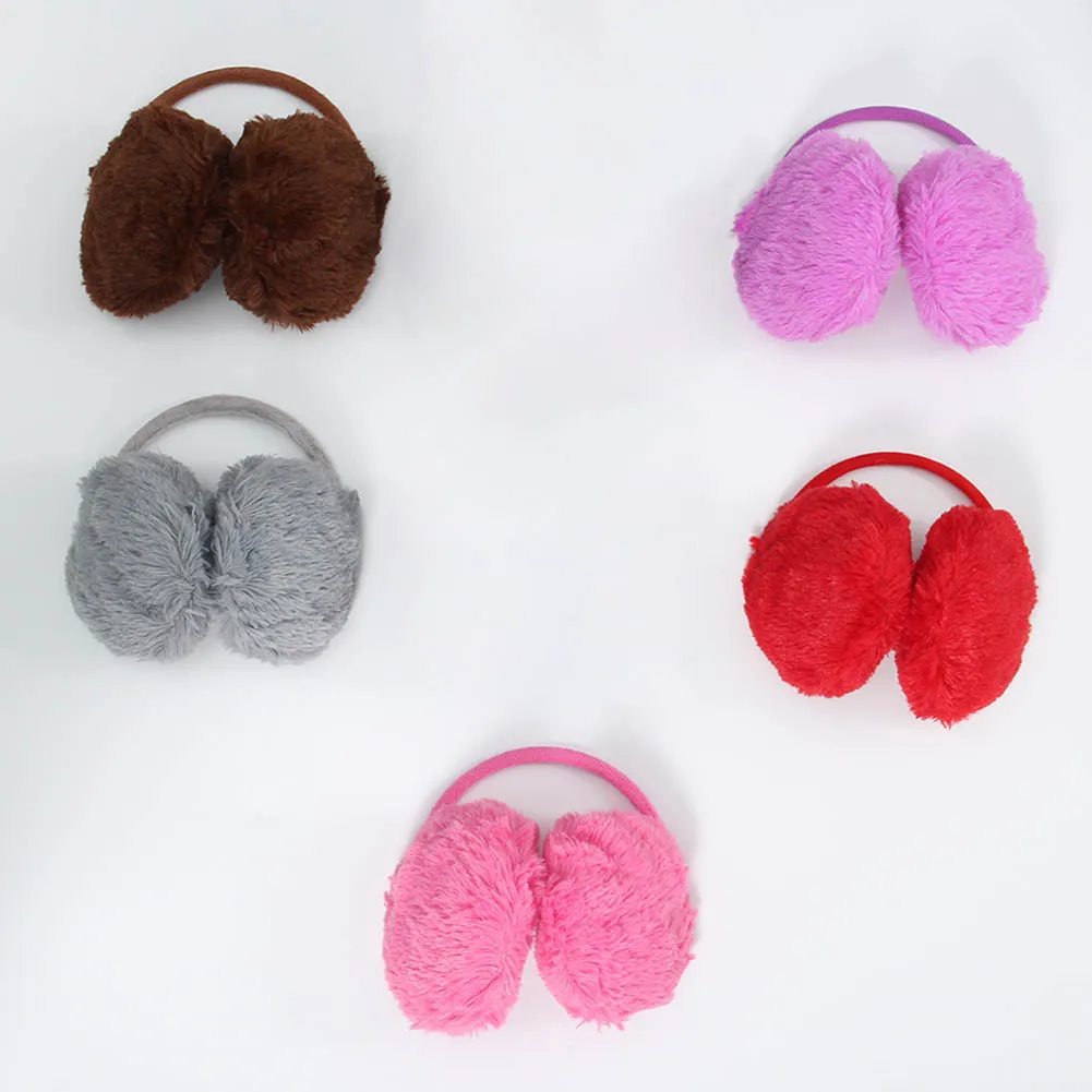 

Hot 1 Pcs Women Girls Men Earmuff Solid Color Round Plush Durable For Winter Outdoor IE998