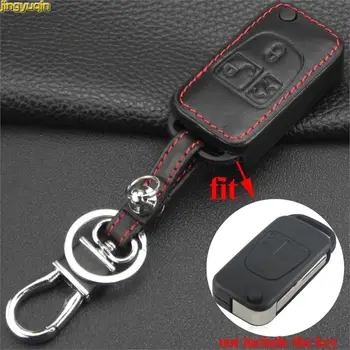 

Jingyuqin Remote Folding Flip Leather Car Key Case for Mercedes Benz ML C CL S SL SEL Key Case Styling