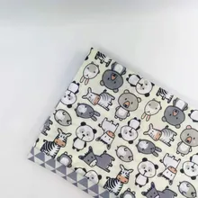 Хлопковая саржевая ткань с милым животным принтом, DIY хлопковая ткань для шитья, для лоскутного шитья, ручной работы, текстиль, постельные принадлежности, одеяло для ребенка и ребенка