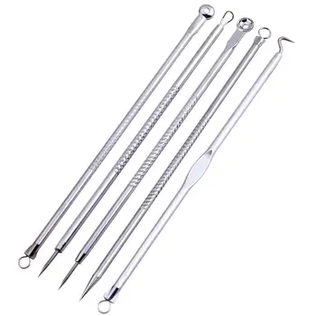 

5 Pcs Blackhead Pimple Blemish Comedone Acne Extractor Remover Tool Needles Set