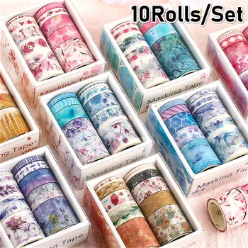 

10Pcs/Set Decorative Kawaii Washi Tape Set Sea and Forest Series Japanese Paper Stickers Japanese Stationery Scrapbooking Supply