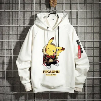 

Pokemon Anime Hoodies Men Kawaii Printing Pikachu Hoodie Cute Cartoon Sweatshirt Pullover Cosplay Unisex Moletom Hooded Hoodie