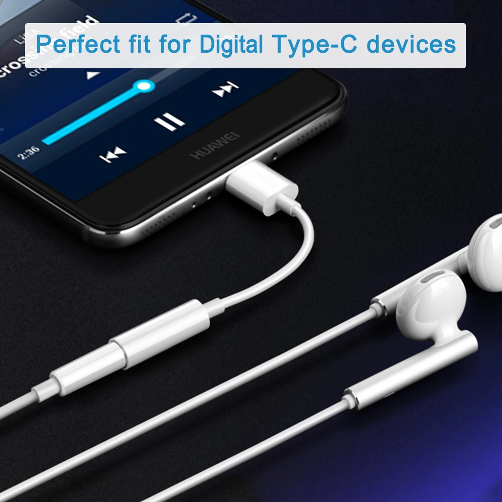  USB C per Aux Stereo da 3.5mm Auricolare Adattatore Audio Digitale Martinetti 24BIT HD Tipo-C Cavo 