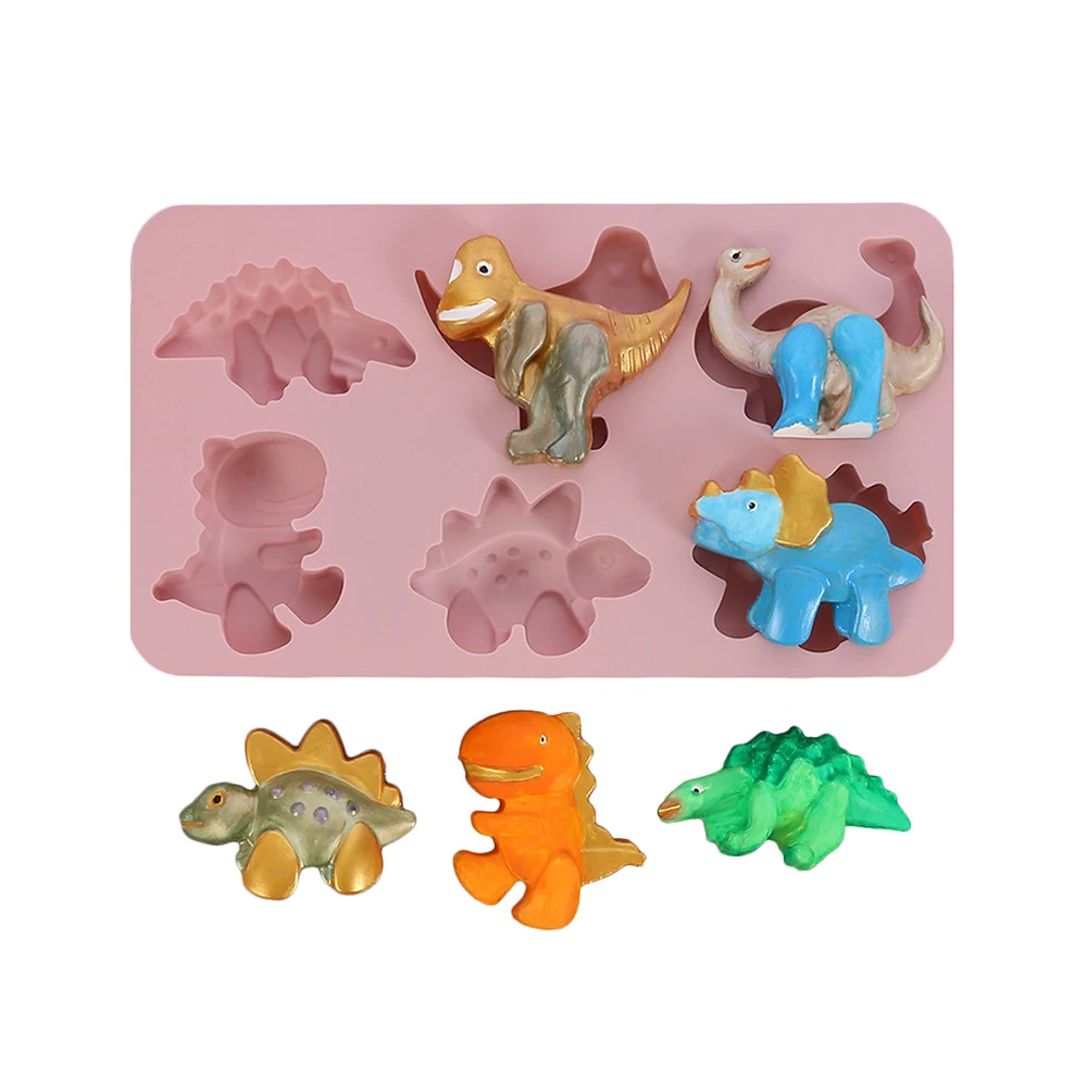 3D Silicone Cake Mould Dinosaur Shape DIY Chocolate Fondant Sugar Craft Molds Ice Jelly Pudding Pastry Baking Decorating Mold | Дом и сад