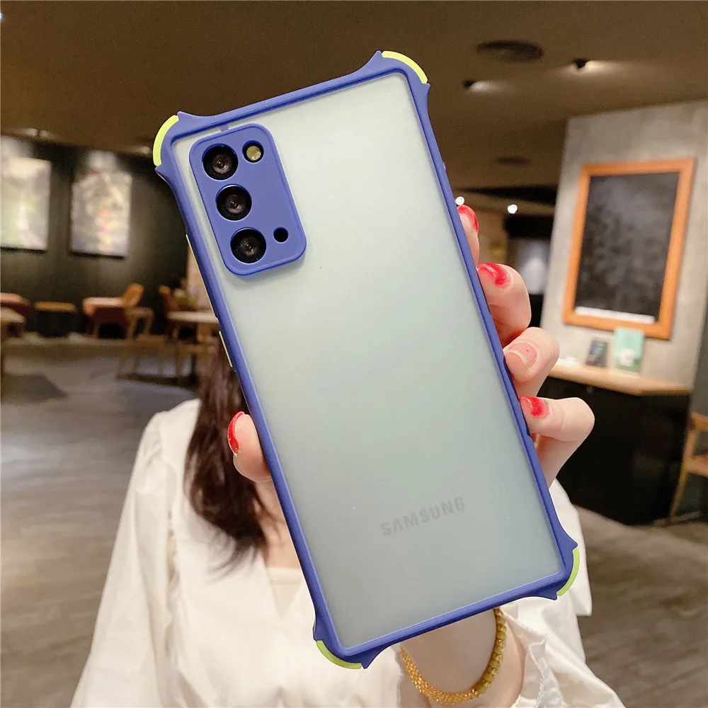 Shockproof Armor Matte Back Cover For Samsung Galaxy M02s M31s M01s Translucent Anti-Fall Soft Candy Color Phone Case kawaii samsung phone cases