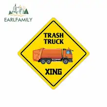 ^#Cheap EARLFAMILY 13cm x 13cm for Trash Truck Crossing Sign Funny Car Stickers Vinyl Sunscreen RV VAN Fine Decal JDM Car Accessories ^#Cheap EARLFAMILY 13cm x 13cm for Trash Truck Crossing Sign Funny Car Stickers Vinyl Sunscreen RV VAN Fine Decal JDM Car Accessories