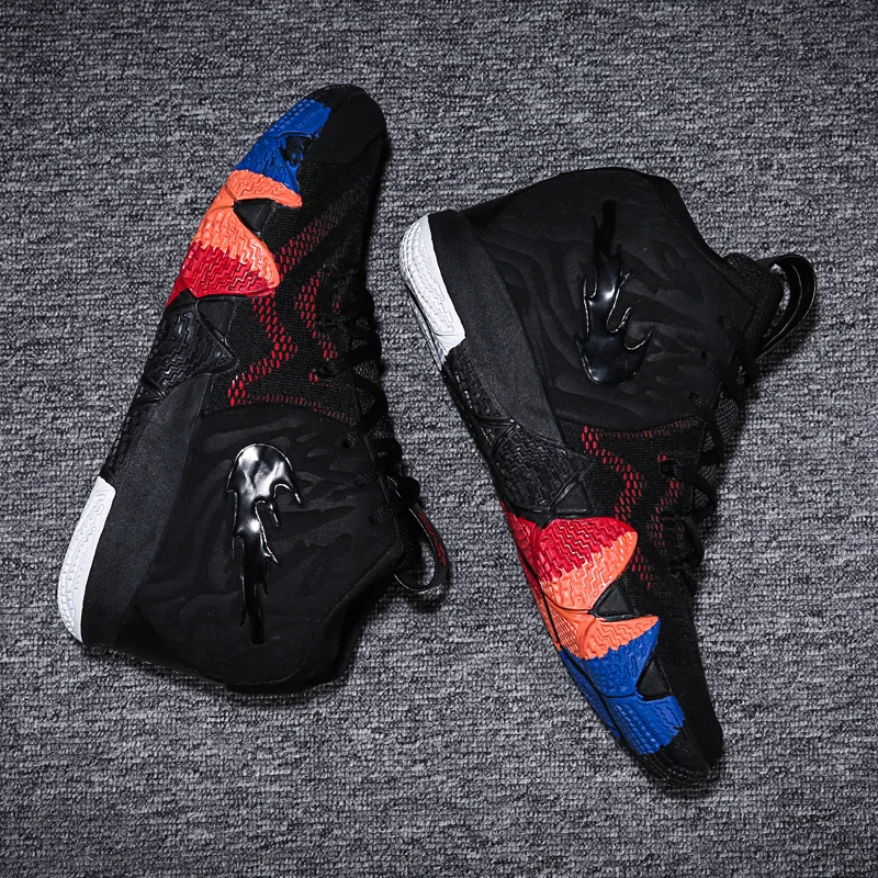 Kyrie 4/летние баскетбольные кроссовки; 9 ботинок Uptempo; Мужская обувь в стиле ретро; 11; вязаные кроссовки для мальчиков; zapatillas hombre