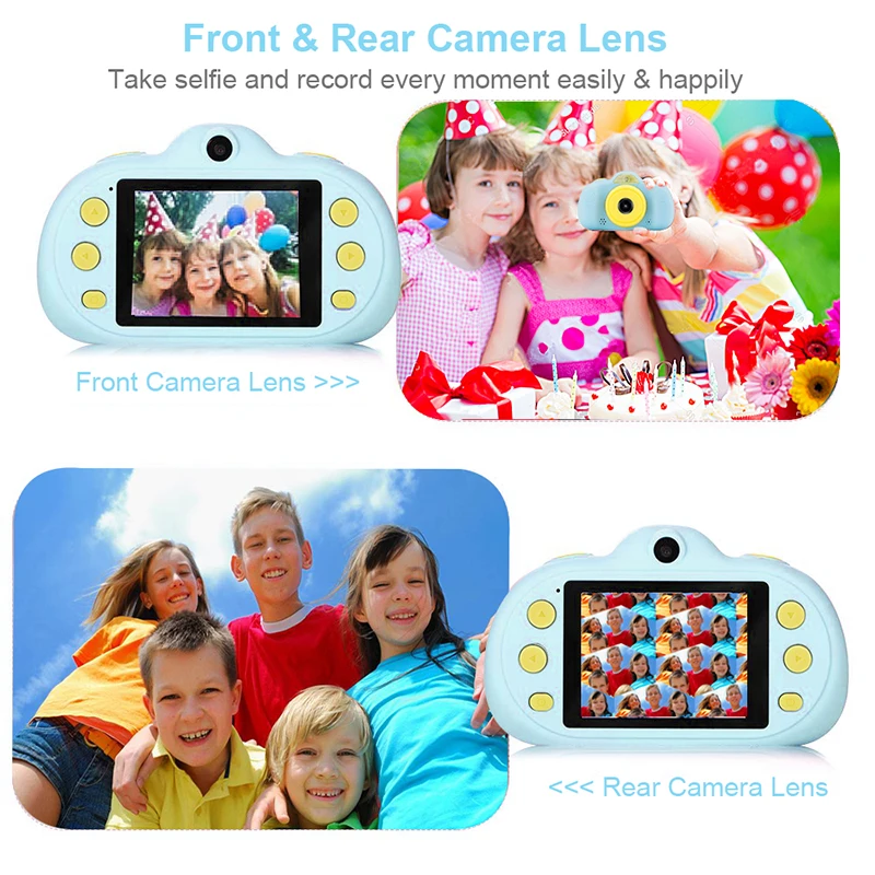 VASOUN детская камера цифровая камера игрушки для детей 8MP 2,4 дюймов мини камера s перезаряжаемая Противоударная видеокамера видеокамеры