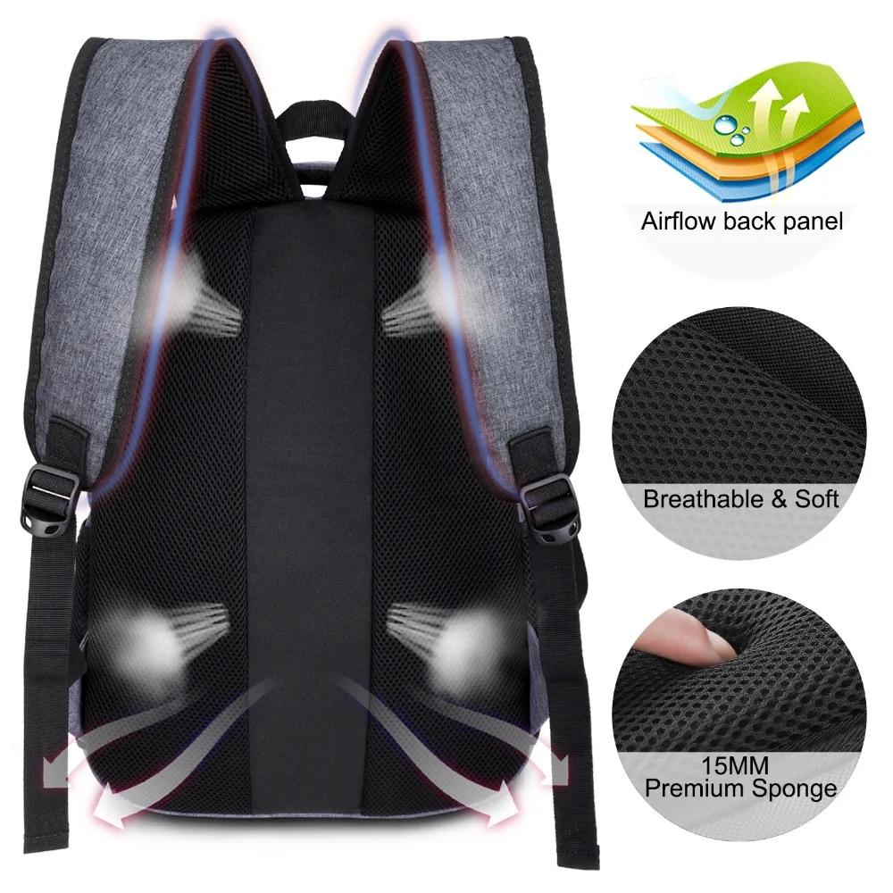 Men Backpack USB charging for 15.6 inches Business Travel Waterproof Laptop Bagpack student Bookpack Casual Style School Bag (3)