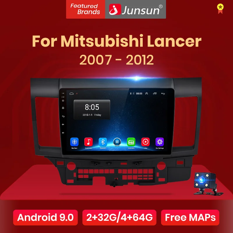 Junsun 2G + 32G Android 8,1 4G Автомобильный Радио мультимедийный плеер для Mitsubishi Lancer 2007 2012 навигация GPS 10,1