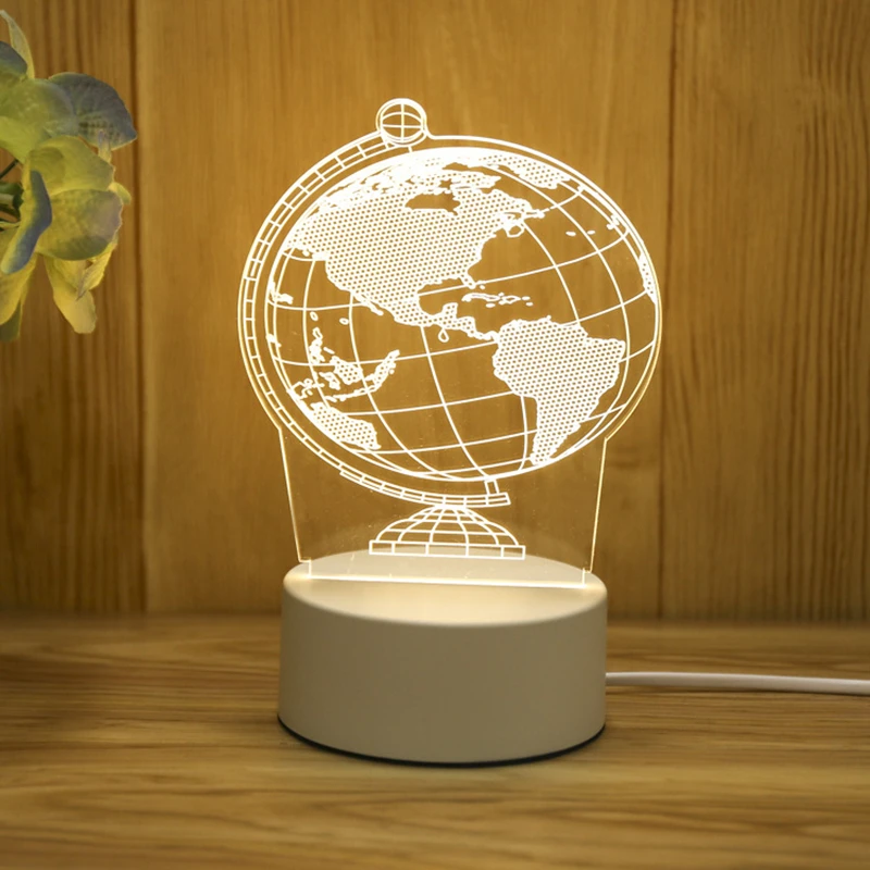 Декоративный выключатель управления 3D тени Оптическая иллюзия акриловая Ночная детская лампа светильник Специальный 3d светодиодный ночник