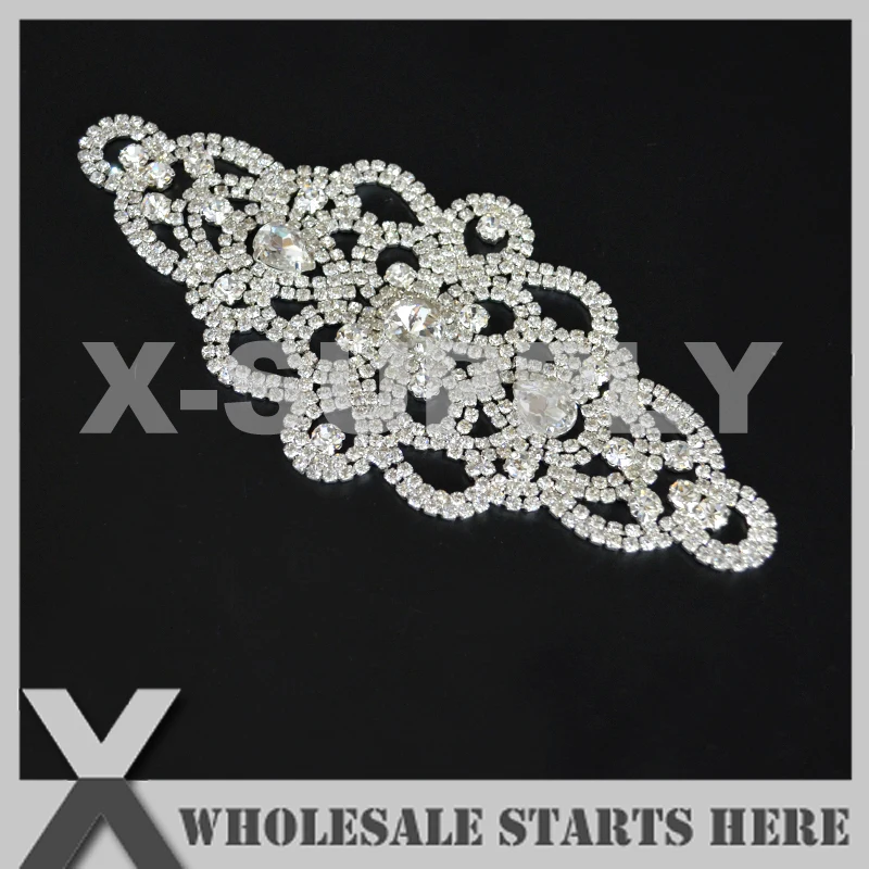 (2pcs/lot) Flat Back Silver Crystal Rhinestone Embellishments,For