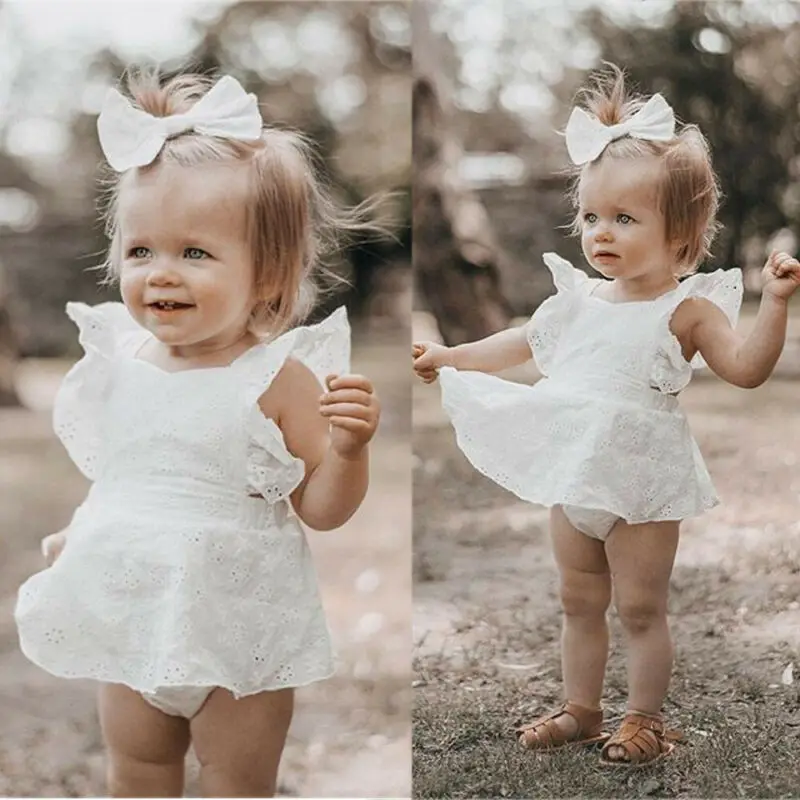 white lace romper dress