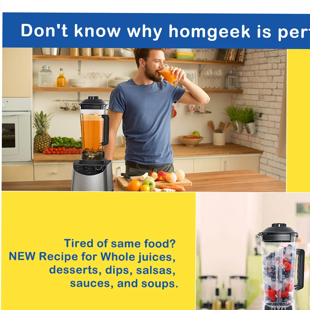 Homgeek Healthy Professional Blender Handy Pantry Mate