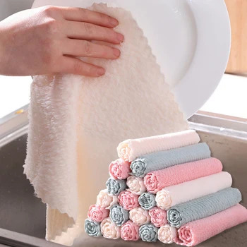 

Rag Dishcloths Washing Cleaning Rags Cleaning Cloth Household 5PCS/Set Kitchen Towel High Quality For Cars Super Absorbent