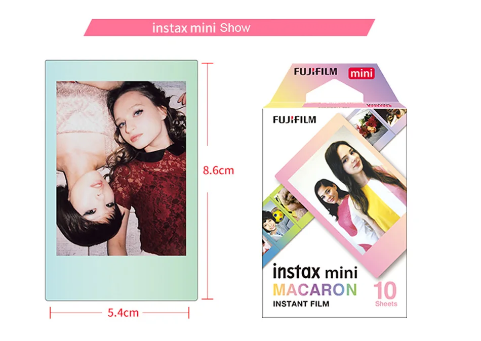 Fujifilm instax Мини пленка 3 дюйма 10 листов пленка instax Мини Макарон фотобумага для instax Мини камера фотобумага