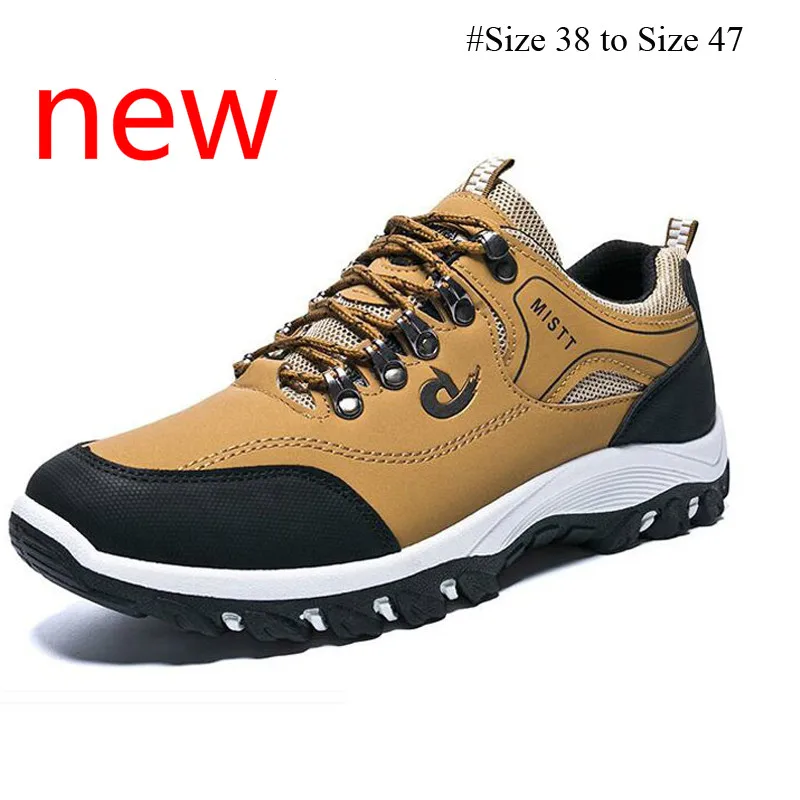 

Spring and Autumn Man Sports Shoes Casual Wearable Hiking Sneakers Male Non-slip Running Quality Leather Shoes Large size 38-47