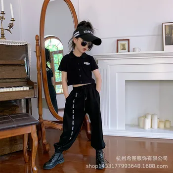 

2020 summer new girl suit wild tooling casual sports short sleeve pants two-piece fashion suit