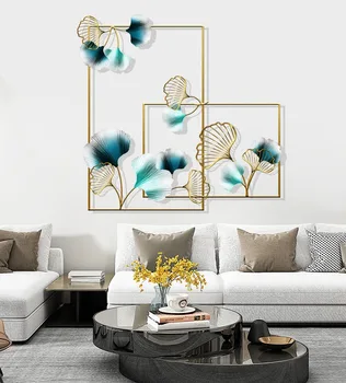 

Light luxury wall bedroom pendant three-dimensional wall decoration new Chinese ginkgo leaf wall hanging room decoration