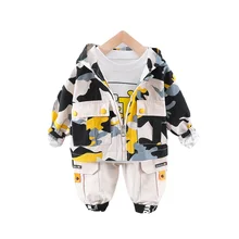 Vêtements de printemps à la mode pour enfants, veste pour bébés garçons et filles, t shirt et pantalon, ensemble de 3 pièces, vêtements de sport d'automne pour nourrissons