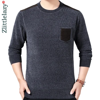 

2019 casual thick warm winter pocket knitted pull sweater men wear jersey dress pullover knit mens sweaters male fashions 02104